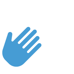 Icon of a hand over a heart